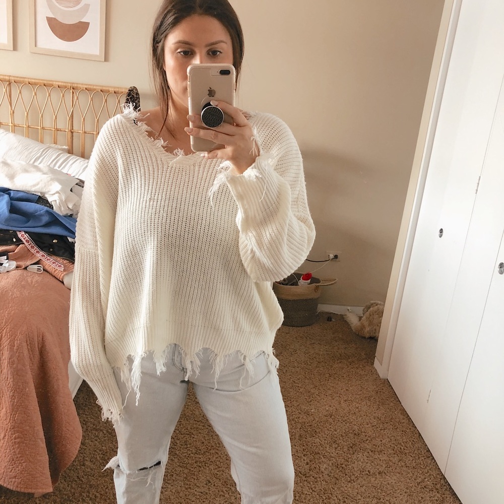 Distressed sweater